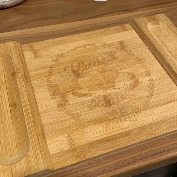 Unique Bamboo Cheese Board, Charcuterie Platter - Picture 6 of 11